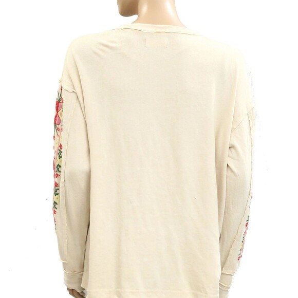 Free People We The Free All My Heart Tee Tunic Top Floral Embroidered M 283098 - Picture 7 of 8